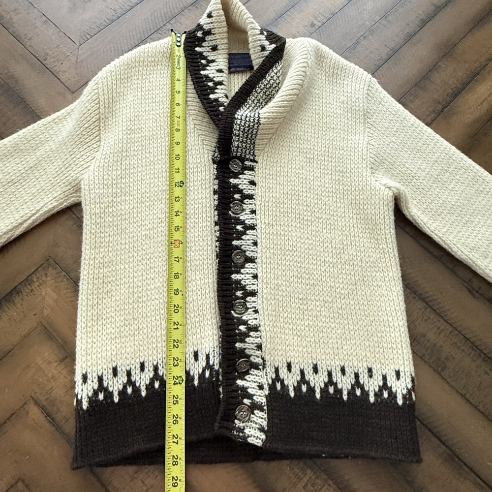 VTG 80S PENDLETON SHETLAND WOOL SHAWL COLLAR CARDIGAN USA MADE - Picture 9 of 11